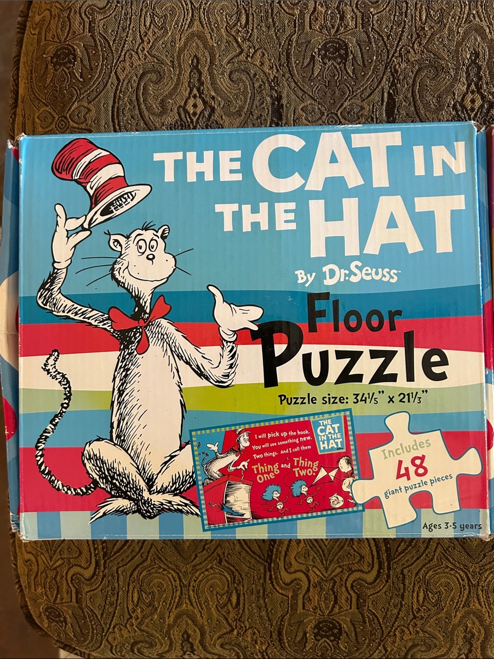 Dr. Seuss The Cat in the Hat Floor Puzzle - Blue, Red, White